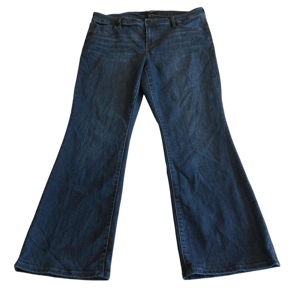 Liverpool Jeans Women 16W (38x30) Plus Size Dunmore Dark Blue LY4000F64 Stretch